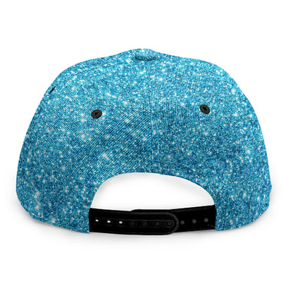 Ocean Blue (NOT Real) Glitter Print Snapback Cap