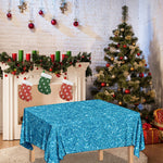 Ocean Blue (NOT Real) Glitter Print Tablecloth