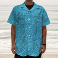 Ocean Blue (NOT Real) Glitter Print Textured Short Sleeve Shirt