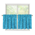 Ocean Blue (NOT Real) Glitter Print Tier Curtains