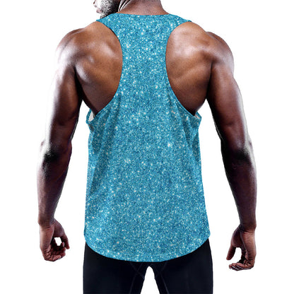 Ocean Blue (NOT Real) Glitter Print Training Tank Top