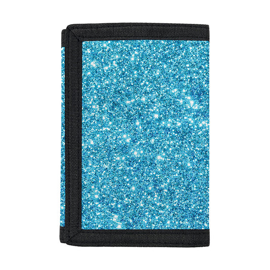 Ocean Blue (NOT Real) Glitter Print Trifold Wallet