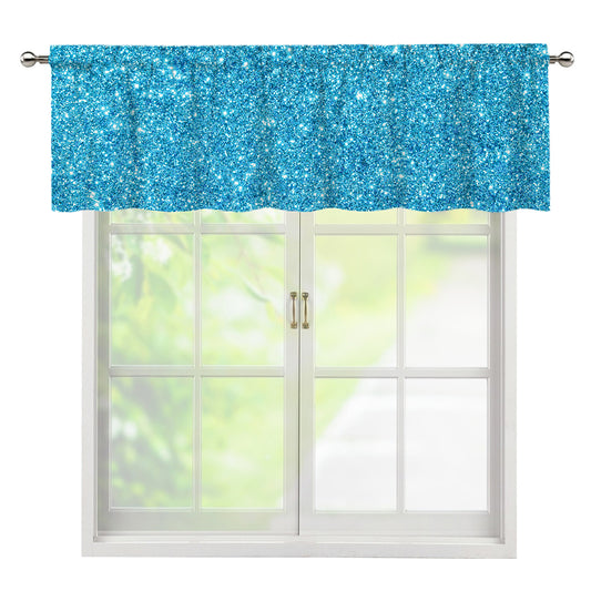 Ocean Blue (NOT Real) Glitter Print Window Valance