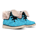 Ocean Blue (NOT Real) Glitter Print Winter Boots
