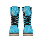 Ocean Blue (NOT Real) Glitter Print Winter Boots