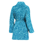 Ocean Blue (NOT Real) Glitter Print Women's Bathrobe