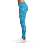 Ocean Blue (NOT Real) Glitter Print Women's Leggings