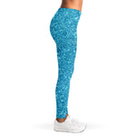 Ocean Blue (NOT Real) Glitter Print Women's Leggings