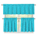 Ocean Bubble Pattern Print 3 Piece Kitchen Curtains