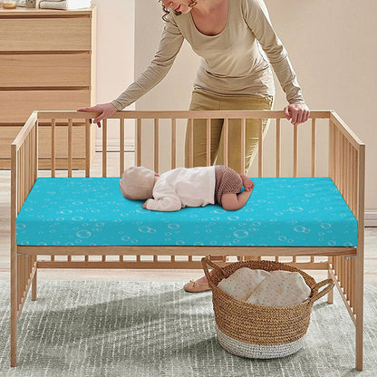 Ocean Bubble Pattern Print Baby Crib Sheet