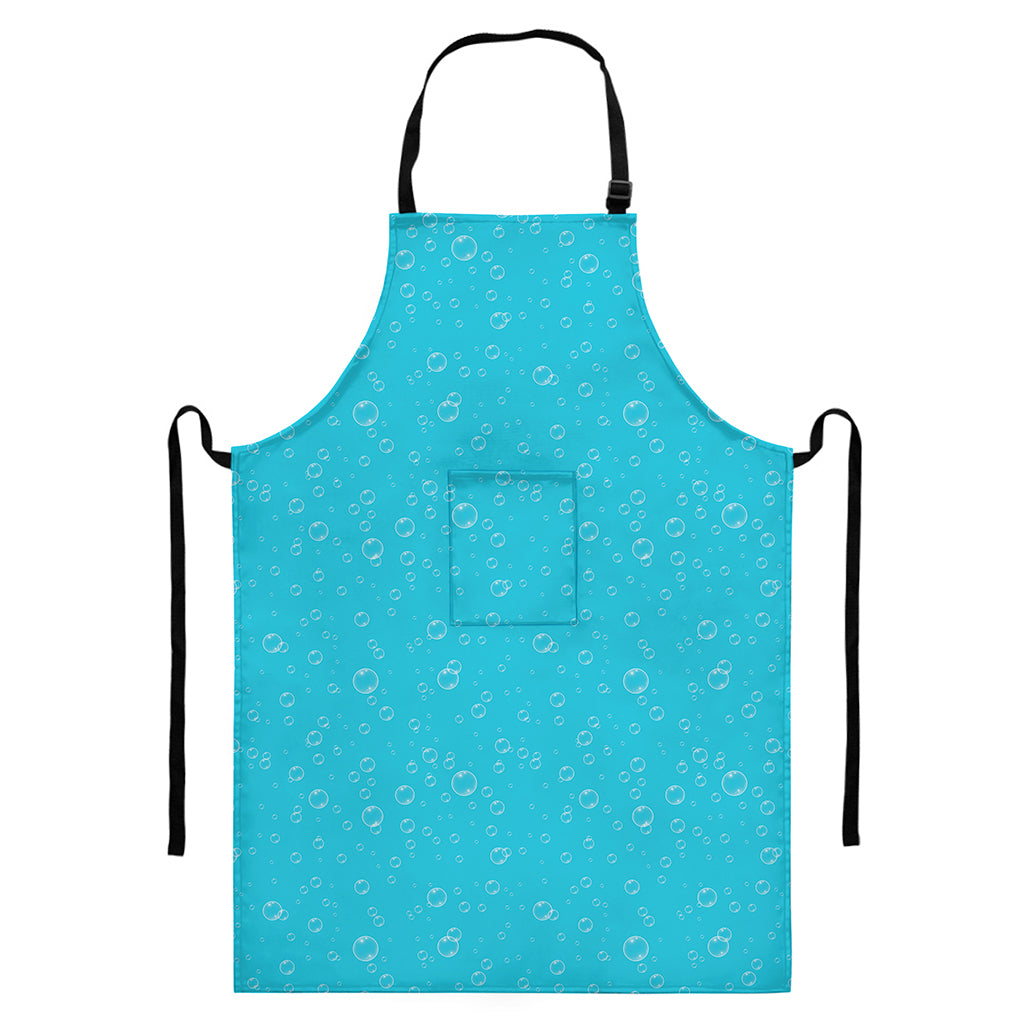 Ocean Bubble Pattern Print Bib Apron With Pocket