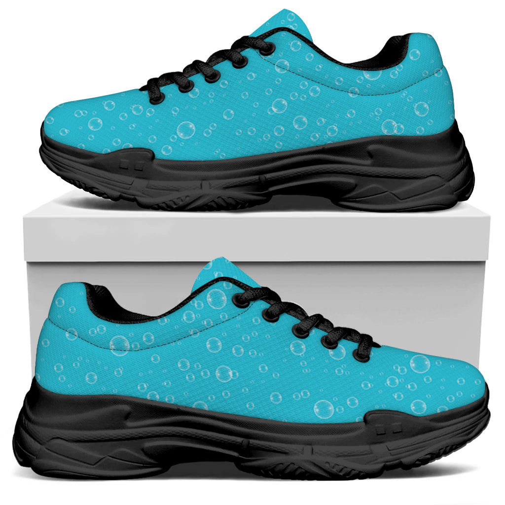 Ocean Bubble Pattern Print Black Chunky Shoes