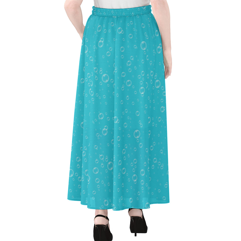 Ocean Bubble Pattern Print Chiffon Maxi Skirt