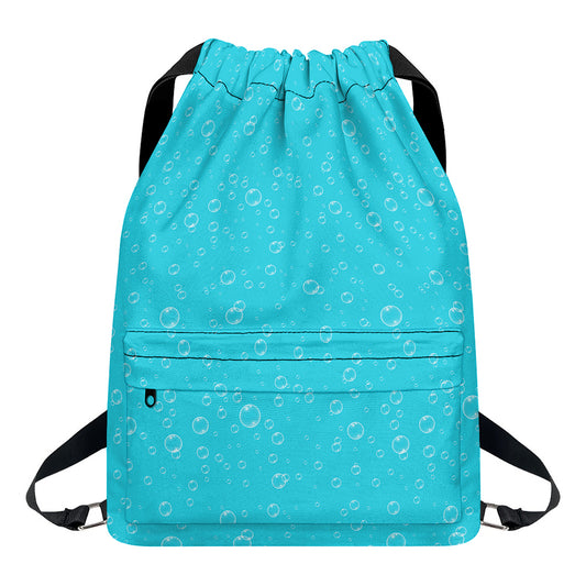 Ocean Bubble Pattern Print Drawstring Backpack