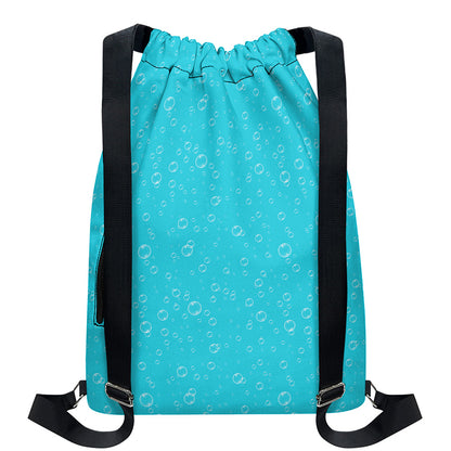 Ocean Bubble Pattern Print Drawstring Backpack