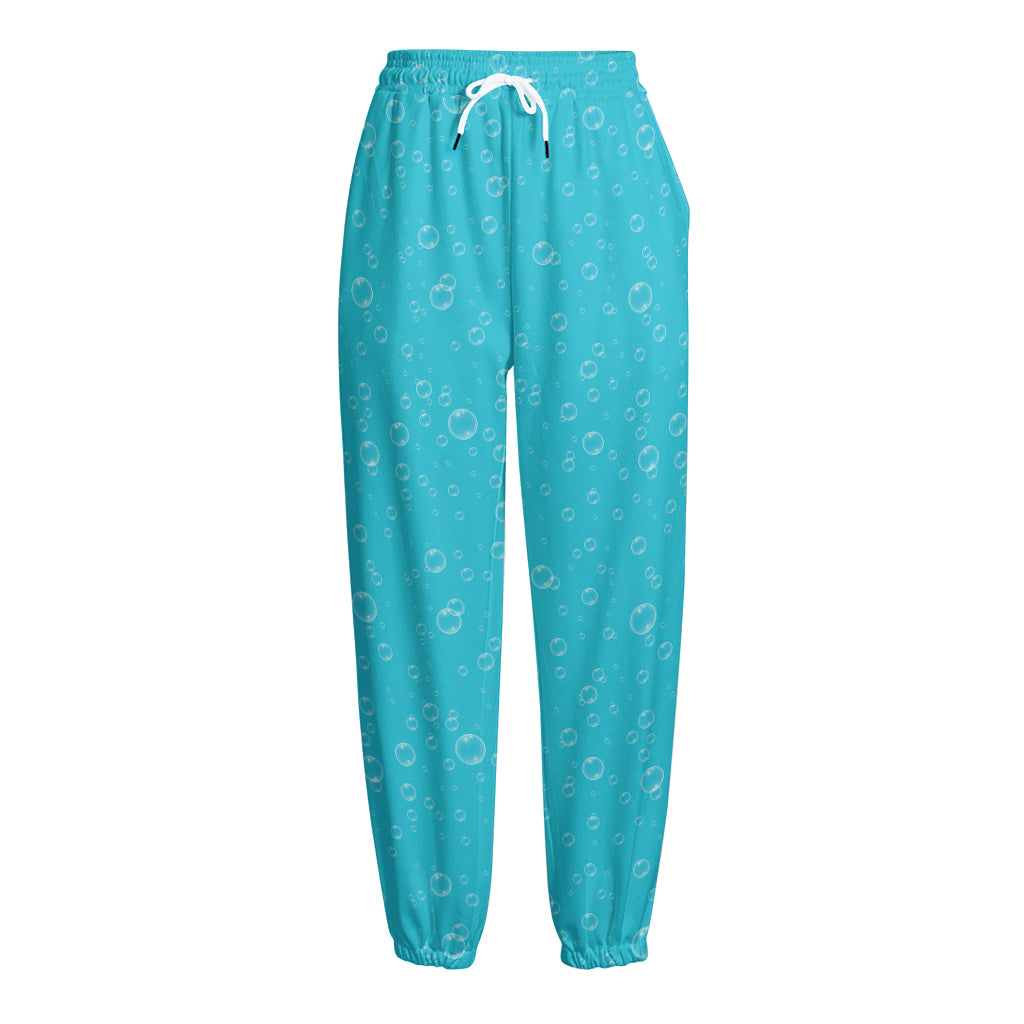 Ocean Bubble Pattern Print Fleece Lined Knit Pants