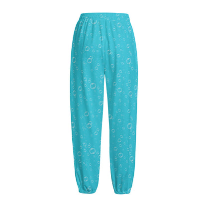 Ocean Bubble Pattern Print Fleece Lined Knit Pants