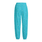 Ocean Bubble Pattern Print Fleece Lined Knit Pants