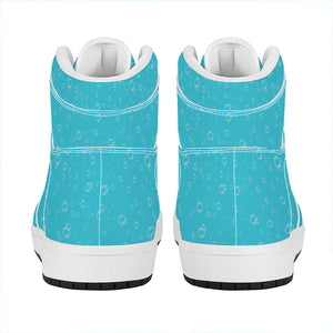 Ocean Bubble Pattern Print High Top Leather Sneakers