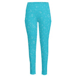 Ocean Bubble Pattern Print High-Waisted Pocket Leggings