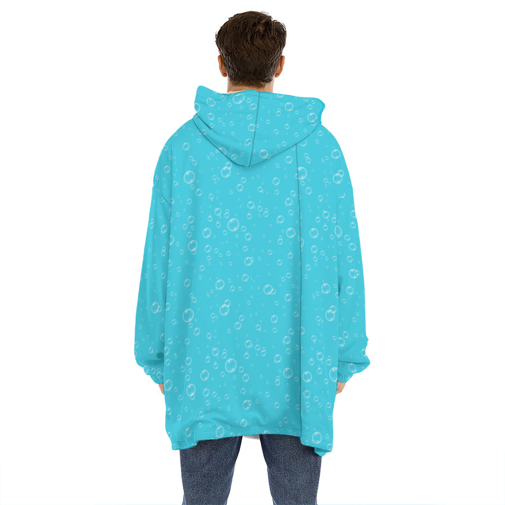 Ocean Bubble Pattern Print Hoodie Blanket
