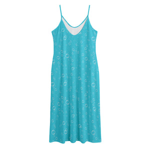 Ocean Bubble Pattern Print Jersey Midi Cami Dress