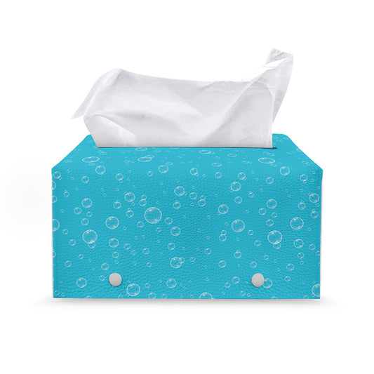 Ocean Bubble Pattern Print Leather Tissue Box Cover