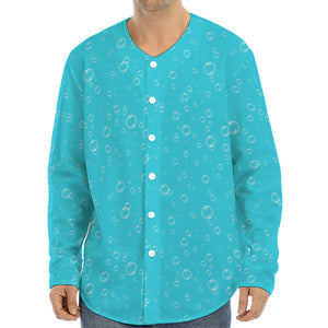 Ocean Bubble Pattern Print Long Sleeve Baseball Jersey