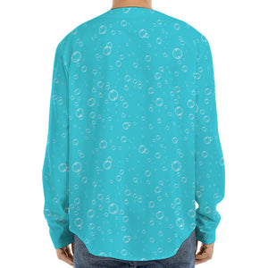 Ocean Bubble Pattern Print Long Sleeve Baseball Jersey