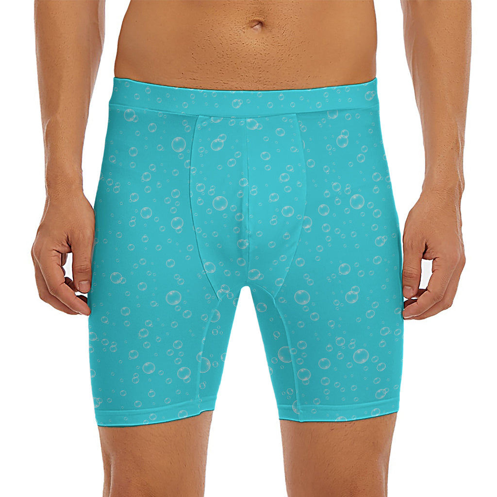 Ocean Bubble Pattern Print Men's Long Boxer Briefs