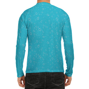 Ocean Bubble Pattern Print Men's Long Sleeve Rash Guard