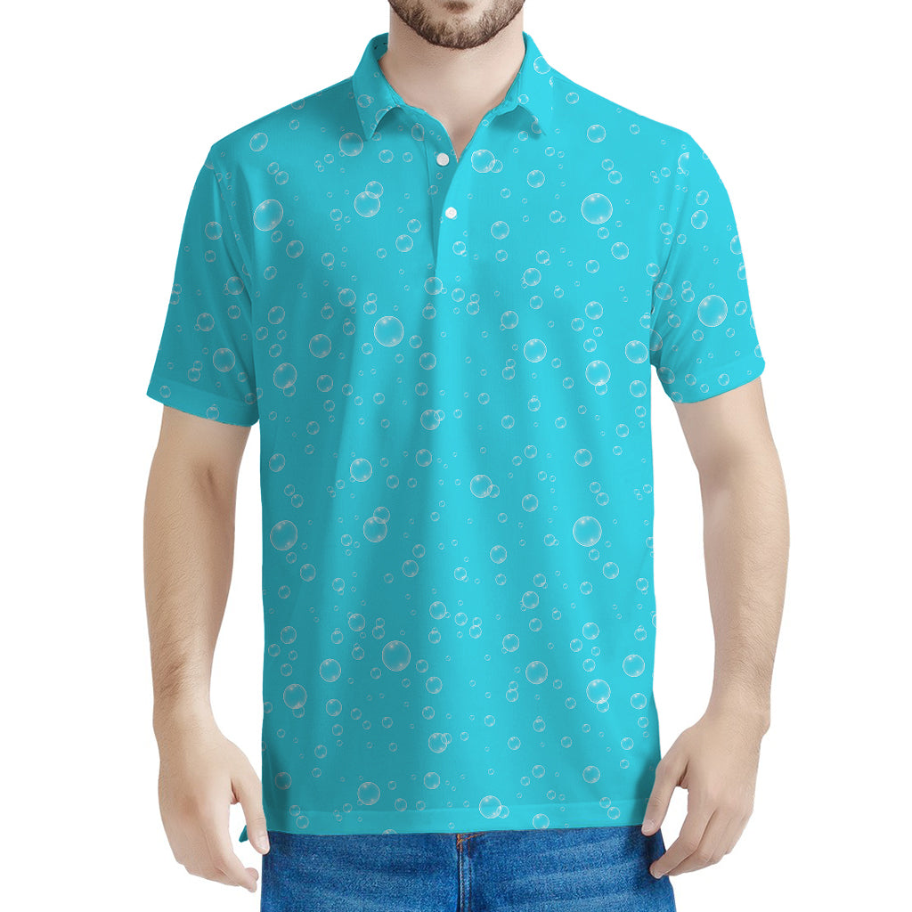 Ocean Bubble Pattern Print Men's Polo Shirt