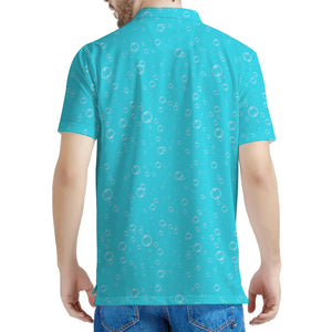 Ocean Bubble Pattern Print Men's Polo Shirt