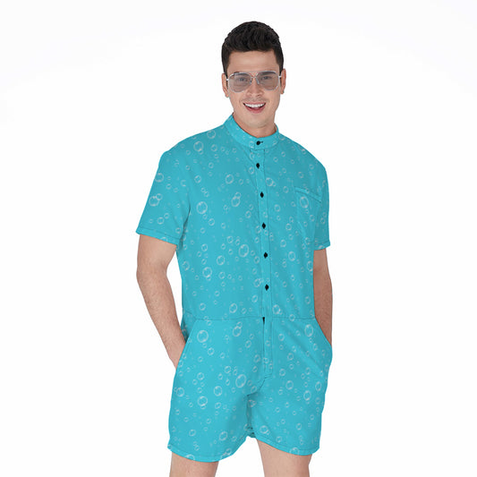 Ocean Bubble Pattern Print Men's Rompers