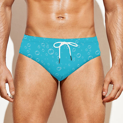 Ocean Bubble Pattern Print Men's Swim Briefs