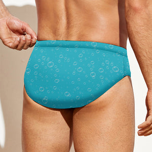 Ocean Bubble Pattern Print Men's Swim Briefs