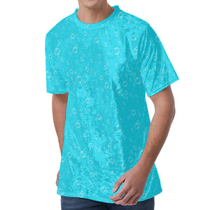 Ocean Bubble Pattern Print Men's Velvet T-Shirt