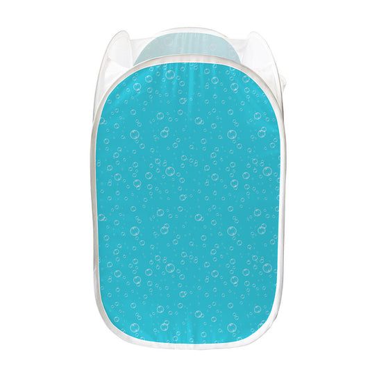 Ocean Bubble Pattern Print Mesh Laundry Hamper