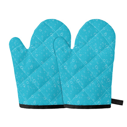 Ocean Bubble Pattern Print Oven Mitts