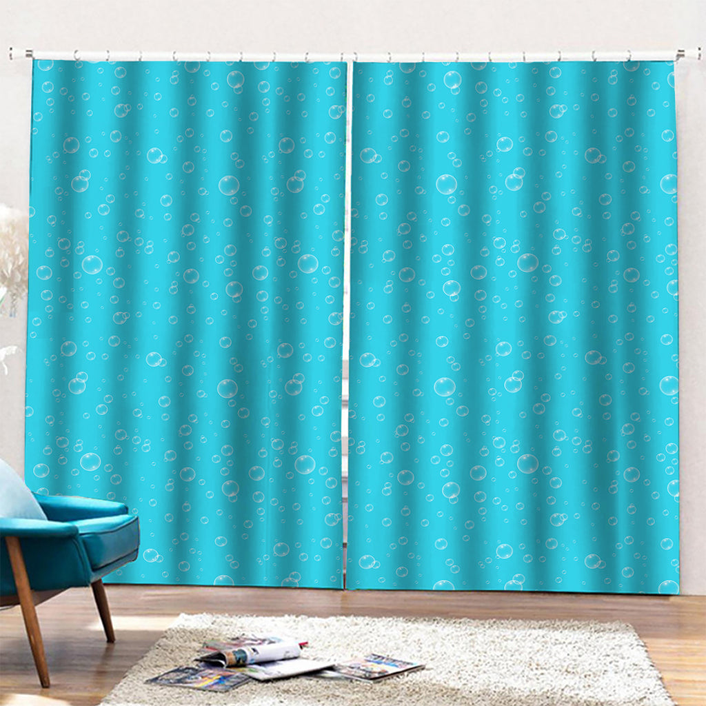 Ocean Bubble Pattern Print Pencil Pleat Curtains