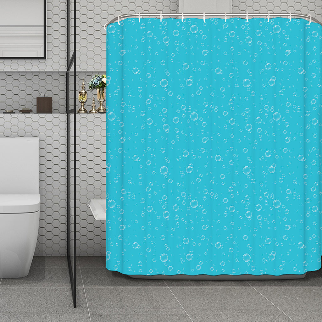 Ocean Bubble Pattern Print Polyester Shower Curtain