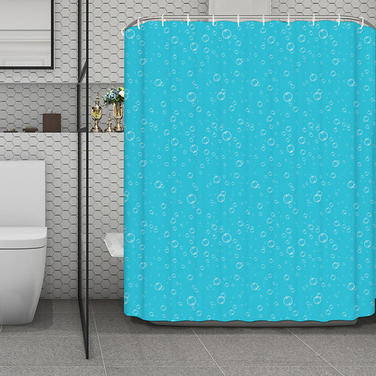 Ocean Bubble Pattern Print Polyester Shower Curtain