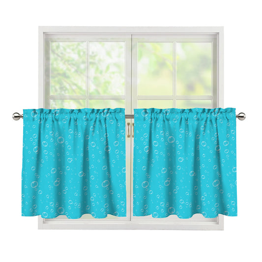 Ocean Bubble Pattern Print Tier Curtains