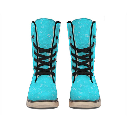 Ocean Bubble Pattern Print Winter Boots