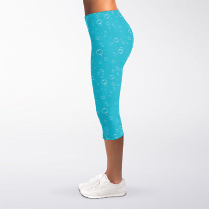 Ocean Bubble Pattern Print Women's Capri Leggings