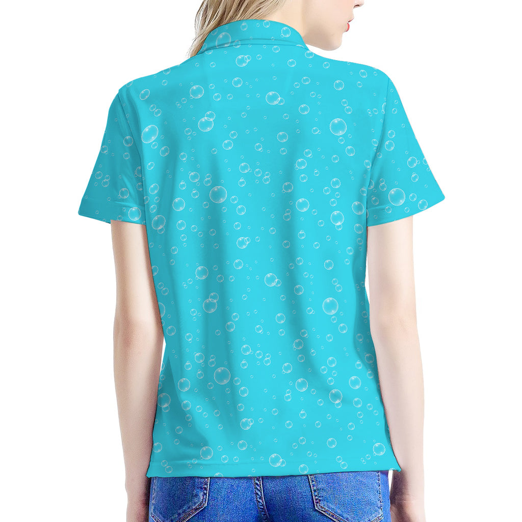 Ocean Bubble Pattern Print Women's Polo Shirt