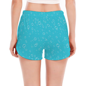 Ocean Bubble Pattern Print Women's Split Running Shorts