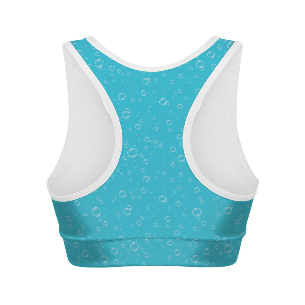 Ocean Bubble Pattern Print Women's Sports Bra