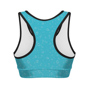 Ocean Bubble Pattern Print Women's Sports Bra