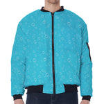 Ocean Bubble Pattern Print Zip Sleeve Bomber Jacket